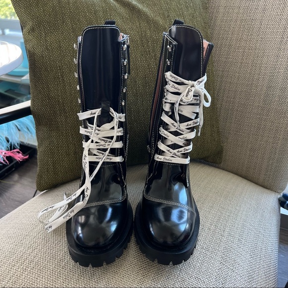Acne Studios Lace Up Combat Boots - NEW with box - Picture 7 of 7